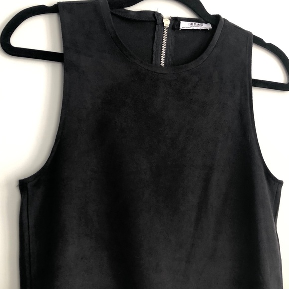 ✨3/$30✨ ZARA BLACK SUEDE CROP TOP - Picture 2 of 5